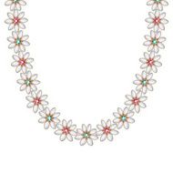Flower gemstones pearl chain necklace or bracelet