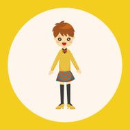 lady girl cartoon theme elements