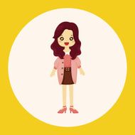lady girl cartoon theme elements N5