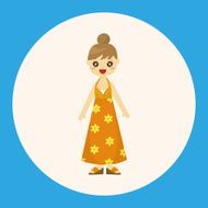 lady girl cartoon theme elements N9