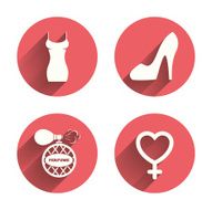 Women dress icon Sexy shoe sign Perfume N7