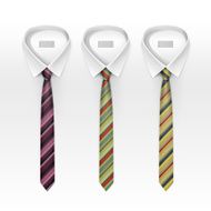 Set of Tied Striped Colored Silk Ties and Bow N9