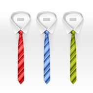 Set of Tied Striped Colored Silk Ties and Bow N10
