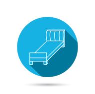 Single bed icon Bedroom furniture sign N6