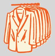 Hanging Rack of Men&#039;s Suits