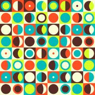 Geometric abstract seamless pattern Retro 60s style and colors