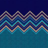 Seamless Ethnic Geometric Knitted Pattern Style Blue Yellow Gre