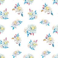 Watercolor floral vector pattern N2