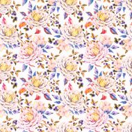 Watercolor floral vector pattern N6