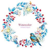 Watercolor vector floral wreath