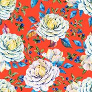 Watercolor floral vector pattern N10