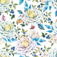 Watercolor floral vector pattern N12
