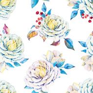 Watercolor floral vector pattern N13