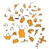Vectro illustration lady lifestyle object