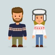 Male and female clothing Scandinavian style