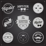Set of Vintage styled design Hipster icons Vector illustration background
