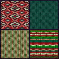 Seamless Knitted Pattern Set of Christmas Samples Collection o