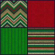 Seamless Knitted Pattern Set of Christmas Samples Collection o N2