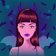 Halloween vampire bat devil girl