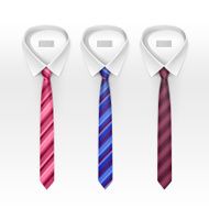 Set of Tied Striped Colored Silk Ties and Bow N11