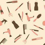 Pink barber shop seamless vector pattern