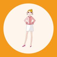 lady girl cartoon theme elements N11