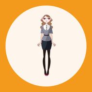 lady girl cartoon theme elements N13