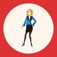 lady girl cartoon theme elements N16