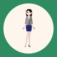 lady girl cartoon theme elements N17
