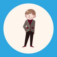 boy man cartoon theme elements N22