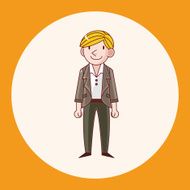 boy man cartoon theme elements N25