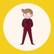 boy man cartoon theme elements N26