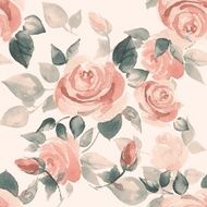 Background with beautiful roses Seamless pattern hand-drawn flowers 2 1