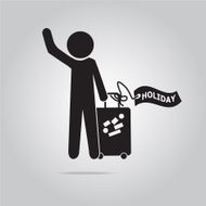 Man with Luggage and holiday tag N2