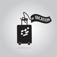 Luggage with vacation tag symbol