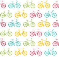 Bike Seamless Pattern White Vector