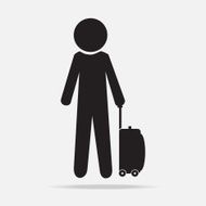 Man with Luggage and holiday tag illustration