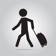 Man pulling a Luggage illustration