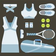 Top View Set Of White Tennis Women&#039;s Gears