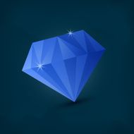 Blue Diamond on dark background vector illustration