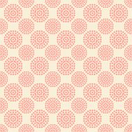Seamless pattern with abstract pink flowers on white background