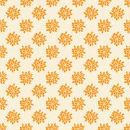 Seamless pattern with abstract orange flowers