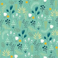 Vector seamless floral pattern Romantic cute background with hand drawn N2