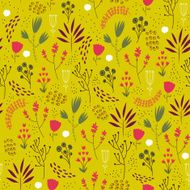 Vector seamless floral pattern Romantic cute background with hand drawn N4