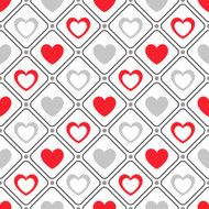 Seamless geometric pattern with hearts illustration N8
