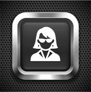 Female with Glasses on Black Square