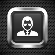 Businessman with Glasses on Black Square