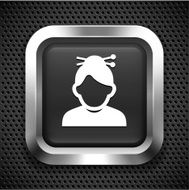 Female with Short Hair on Black Square N2