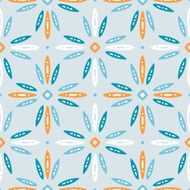Scandinavian design pattern with stylized flowers on gray background