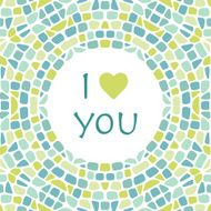 Vector decorative green mosaic kaleidoscopic frame N3
